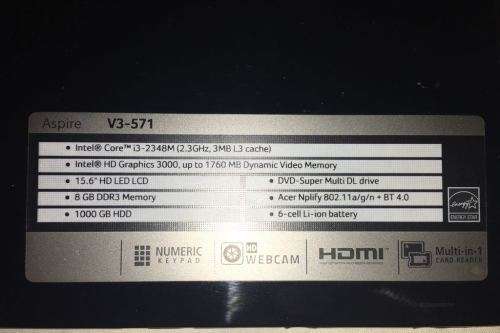 Acer Aspire V3-571 i3-2348M