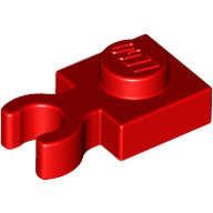 LEGO RED PLATE, MODIFIED 1X1 WITH CLIP VERTICAL
