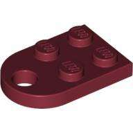 LEGO DARK RED PLATE MODIFIED 3X2 WITH HOLE