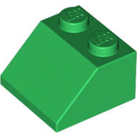 LEGO GREEN SLOPE 45 2X2