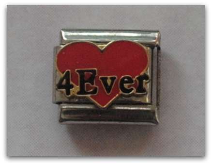 ITALIAN CHARMS - 4 EVER HEART(FITS NOMINATION)