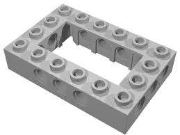 SET 7248: LIGHT GREY TECHNIC BRICK 4X6 OPEN CENTRE