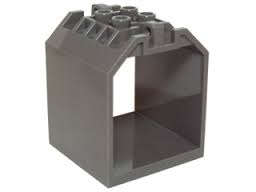 SET 4610: DARK GRAY BROWN CONTAINER BOX OPEN ENDED 4X4X4 WITH 1 HINGE FINGER EACH END
