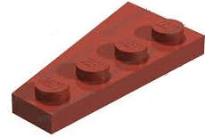 LEGO DARK RED WEDGE PLATE 4X2 RIGHT