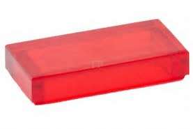 LEGO TRANS RED TILE 1X2