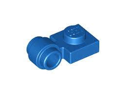 LEGO BLUE PLATE, MODIFIED 1X1 WITH CLIP LIGHT - THICK RING