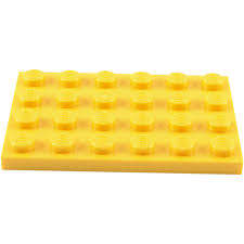 LEGO YELLOW (4X6 STUD) FLAT BUILDING PLATE