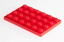 LEGO RED (4X6 STUD) FLAT BUILDING PLATE