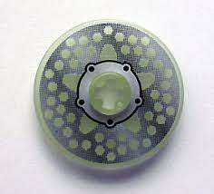 LEGO TECHNIC DISC 3X3 GLOW IN DARK WITH DISK BRAKE SILVER HUB 5 STAR WITH RANDOM HOLE PATTERN