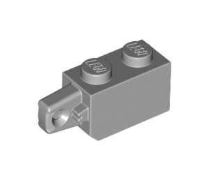 LEGO DARK GREY HINGE BRICK 1 X 2 LOCKING WITH SINGLE FINGER VERTICAL END
