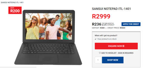 SANSUI NOTEBOOK ***BRAND NEW UNIT****