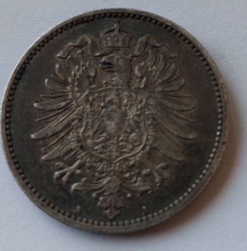 1881 SILVER 1 MARK COIN.90% SOLVER