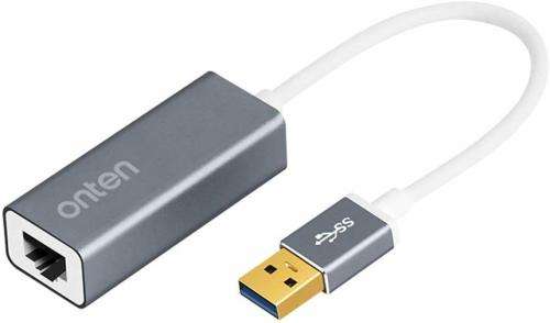 Onten USB Network Adapter,Aluminum Alloy USB3.0 to RJ45 Gigabit Ethernet Adapter