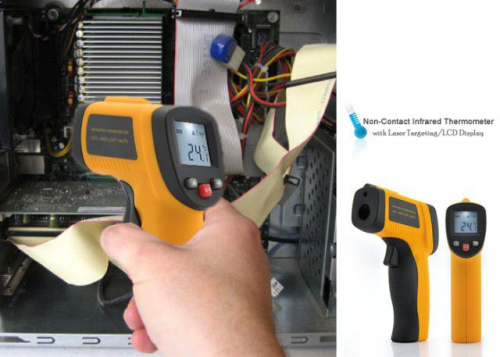 Non-Contact Infrared Thermometer with Laser Targeting and LCD Display