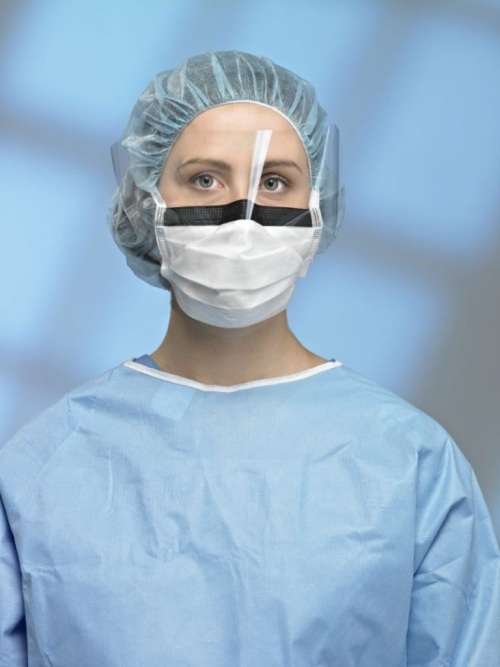 Halyard FLUIDSHIELD2 Fog-Free Surgical Masks with visor per lot of 25