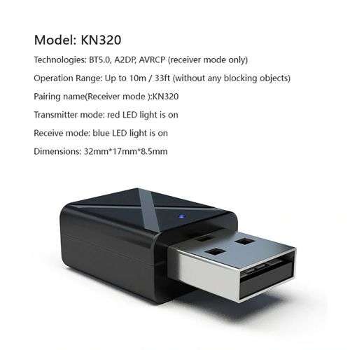 Bluetooth 5.0 Transmitter / Receiver Stereo WirelessAudio  Bluetooth Adapter