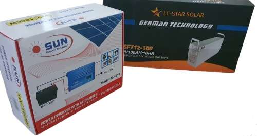 Sun 2000 watt inverter with AC charger and 100ah deep cell gel battery combo