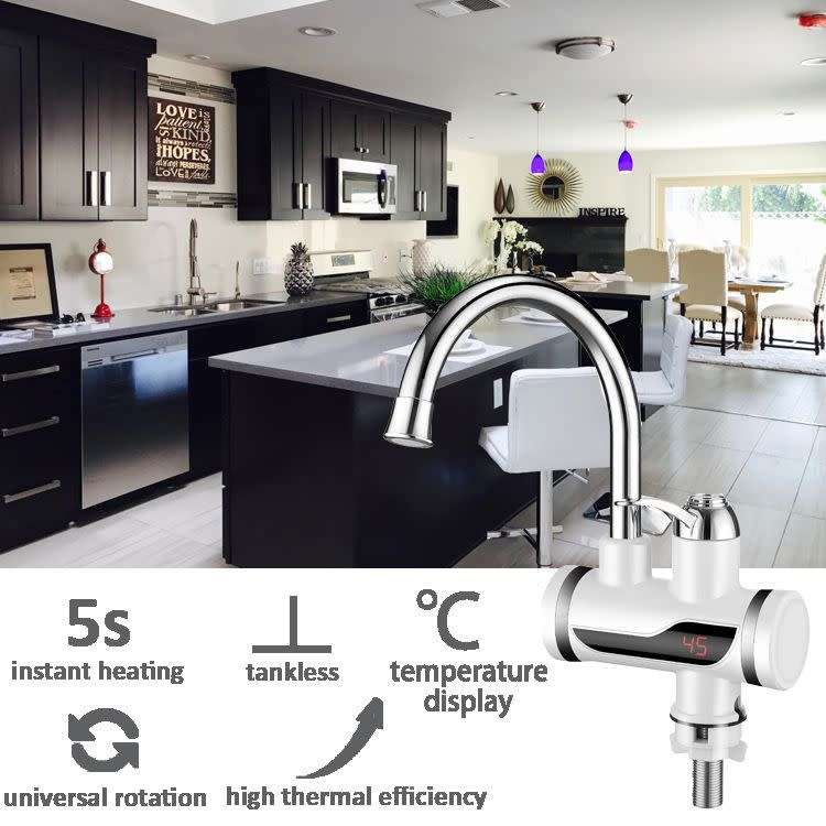 Instant Hot Water Bathroom & Kitchen Mixer Tap - Electrically Heated