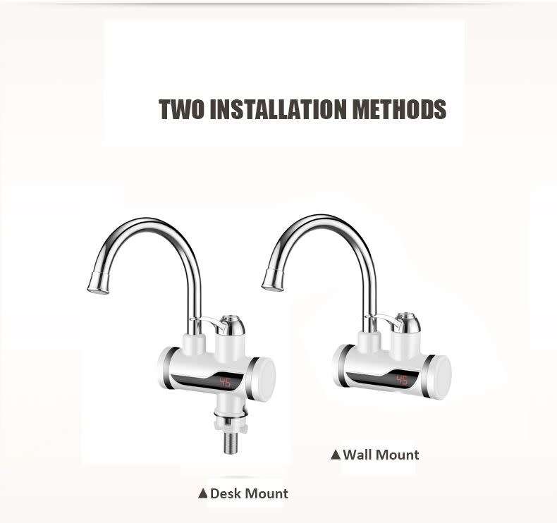 Instant Hot Water Bathroom & Kitchen Mixer Tap - Electrically Heated