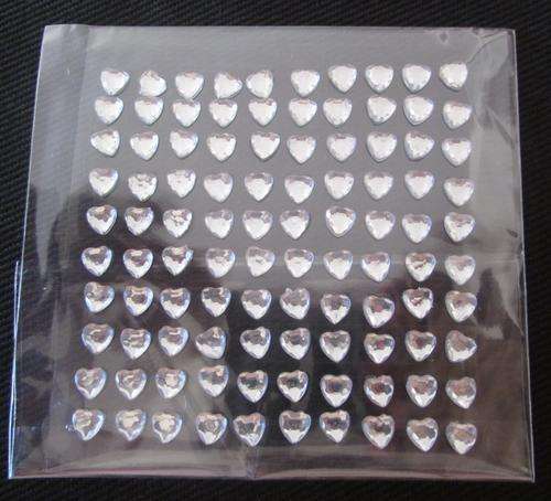 Gem Stickers- Clear Heart Shaped