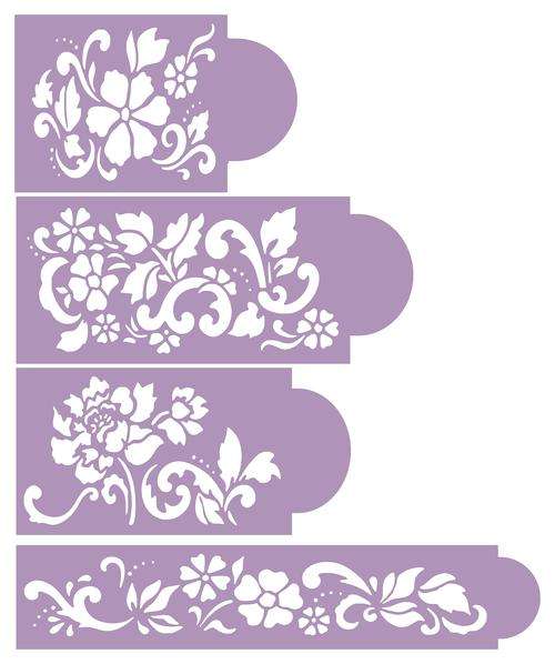 4 TIER CAKE STENCIL SET