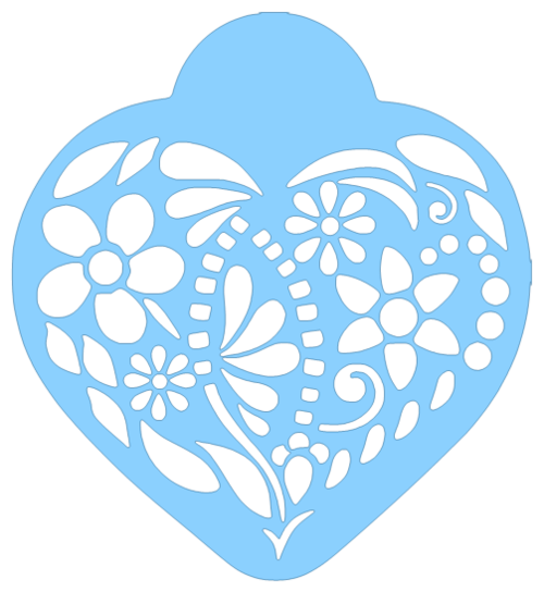 HEART SHAPED CAKE STENCIL