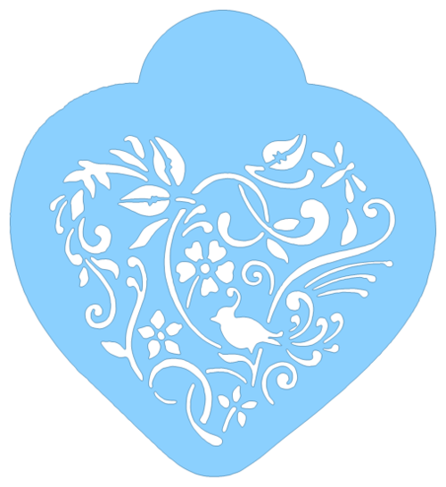 HEART SHAPED CAKE STENCIL