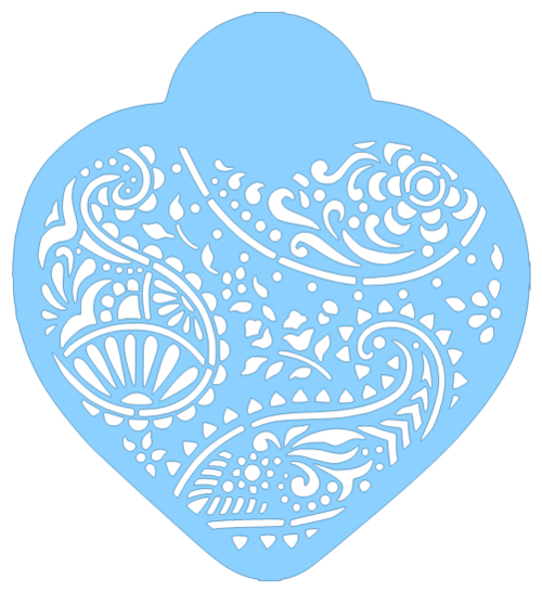HEART SHAPED CAKE STENCIL