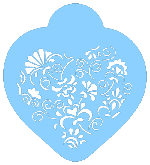 HEART SHAPED CAKE STENCIL