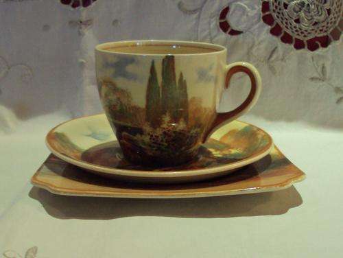 ROYAL DOULTON " WOODLEY DALE" TEA TRIO