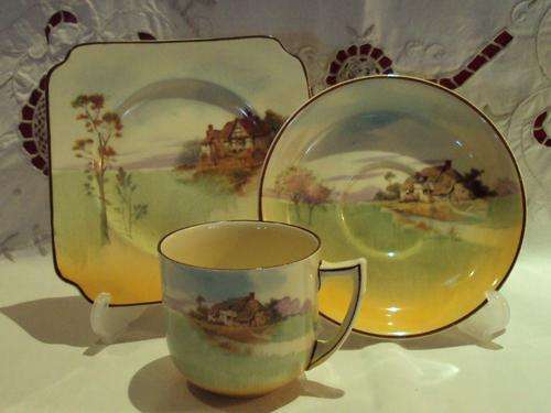 ROYAL DOULTON "COUNTRY COTTAGES" TEA TRIO