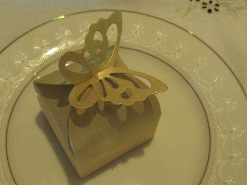 Gold Butterfly Wedding Favour Boxes / Gifts