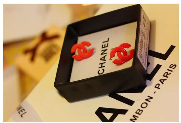 Classic Big CC red Chanel Earrings