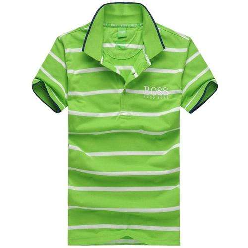 HUGO BOSS men's cotton colour-striped collar short sleeve t-shirt.