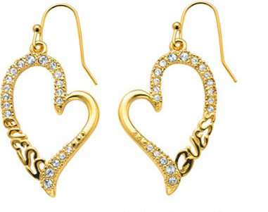 brand new GUESS heart Crystal Dangle pierced earrings