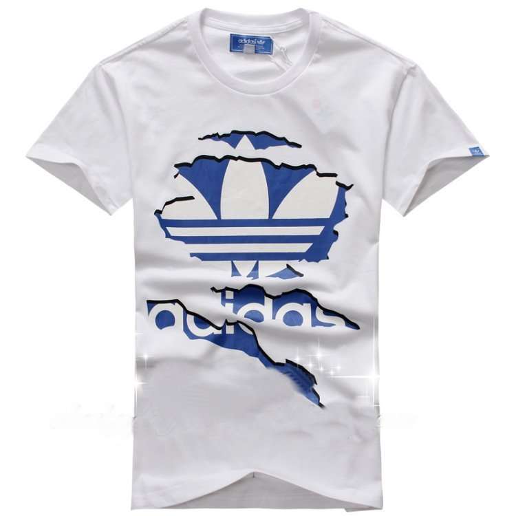 Adidas torn creative with high quality print men's round-neck cotton short sleeve t shirts.