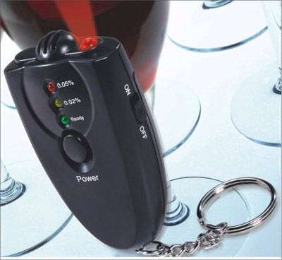 Breathalyzer Keychain Car Gadget - Flashlight + Stopwatch