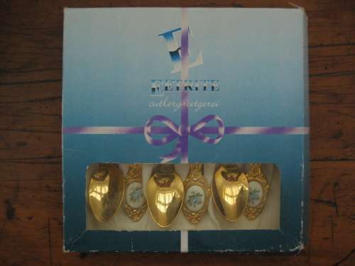 SET OF 6 VINTAGE 24 CARAT GOLD PLATED BARONESS EETRITE TEASPOONS IN ORIGINAL BOX