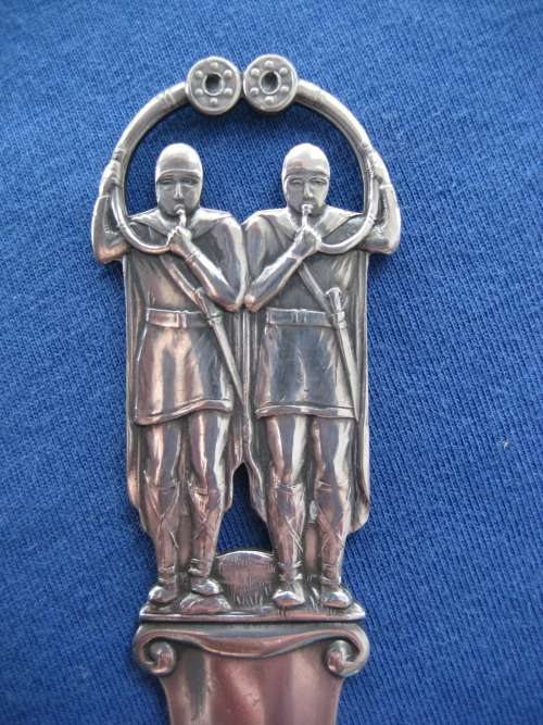 Rare Vintage Silver Plated  Paper Knife Copenhagen Denmark Figural Handle