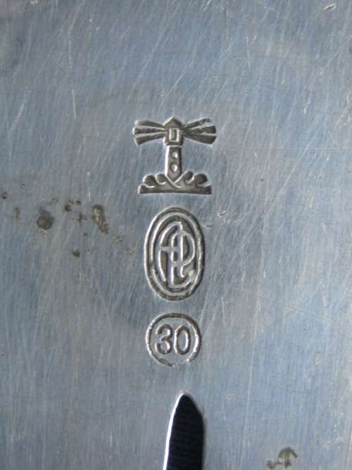 Rare Vintage Silver Plated  Paper Knife Copenhagen Denmark Figural Handle