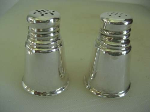 Matching Sterling Silver Salt and Pepper Pots International Sterling Company
