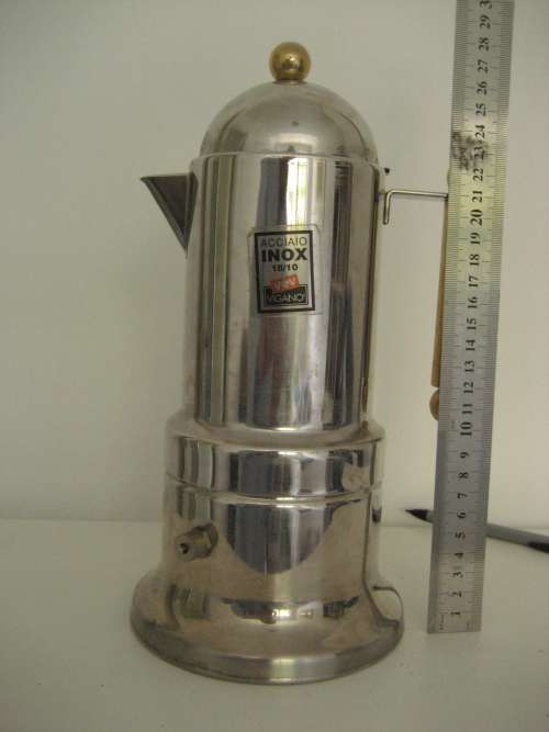 Moka Pot / Expresso Maker - Vev Vigano 18/10 Stainless Steel 12 Cup - Striking Retro Design