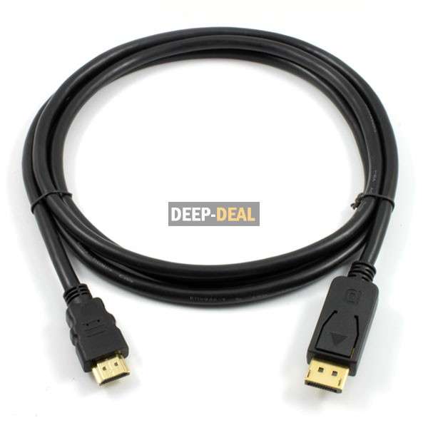 DisplayPort Male to HDMI Male Cable 1m black