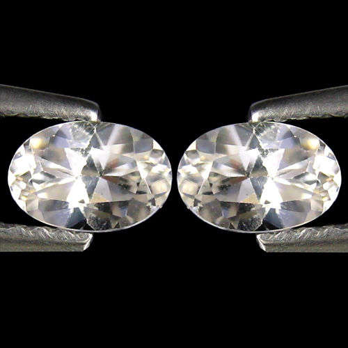 1.63Ct (Pair) Beautiful Oval Cut 100% Natural White Zircon