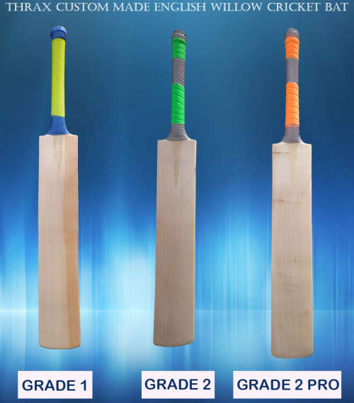 Ally Sports Custom made thick edge 45 mm premium willow cricket bat full size nude with bat cover
