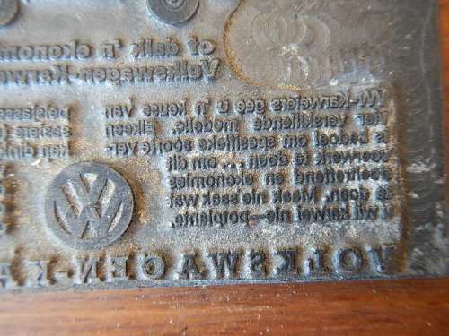 Rare printing plates of VW Kombi advert (2 of 2)