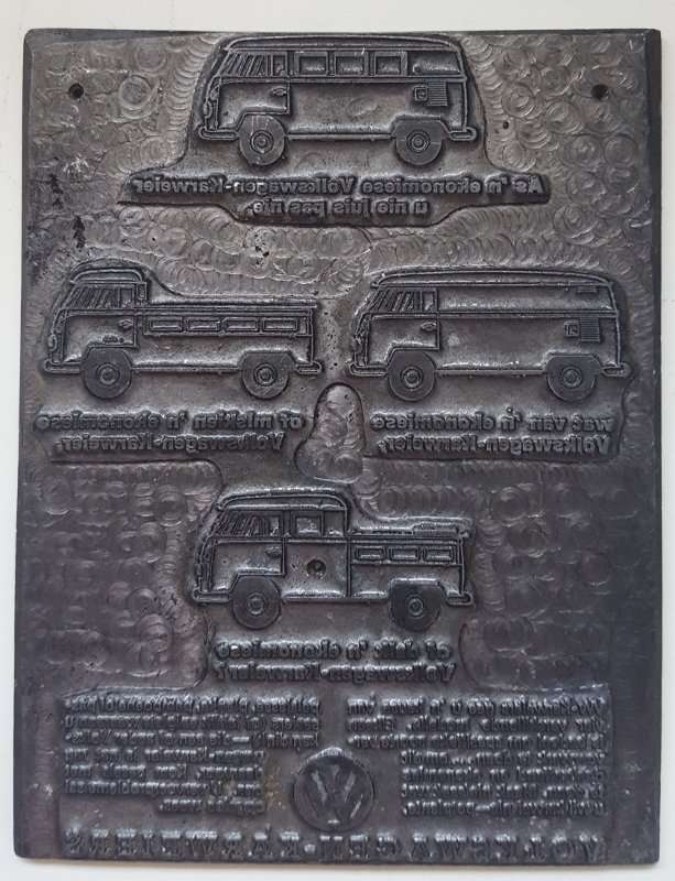 Rare printing plates of VW Kombi advert (2 of 2)