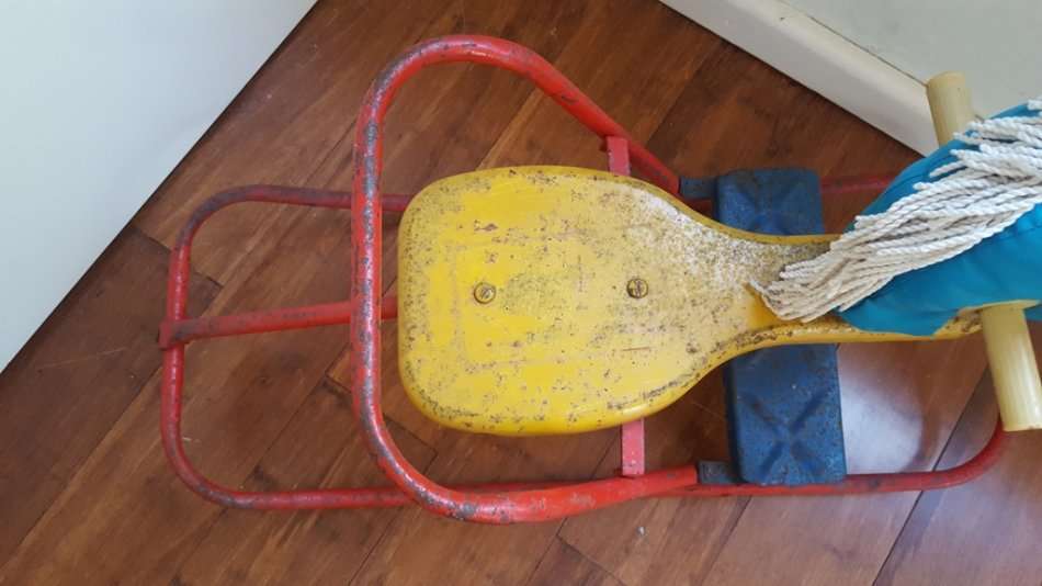 Vintage metal rocking horse