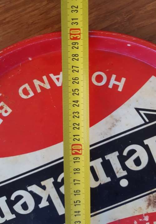 Decanter, vintage Heineken tray and optics