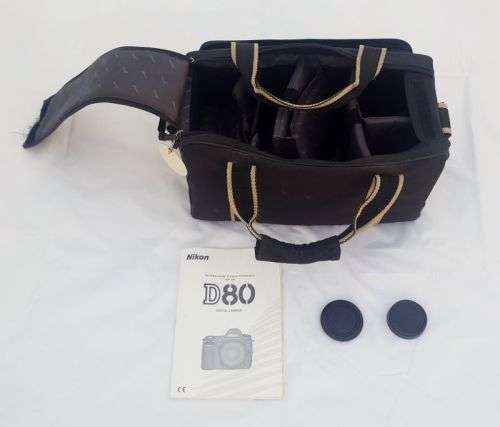Bag for DSLR camera & lenses plus Nikon D80 manual